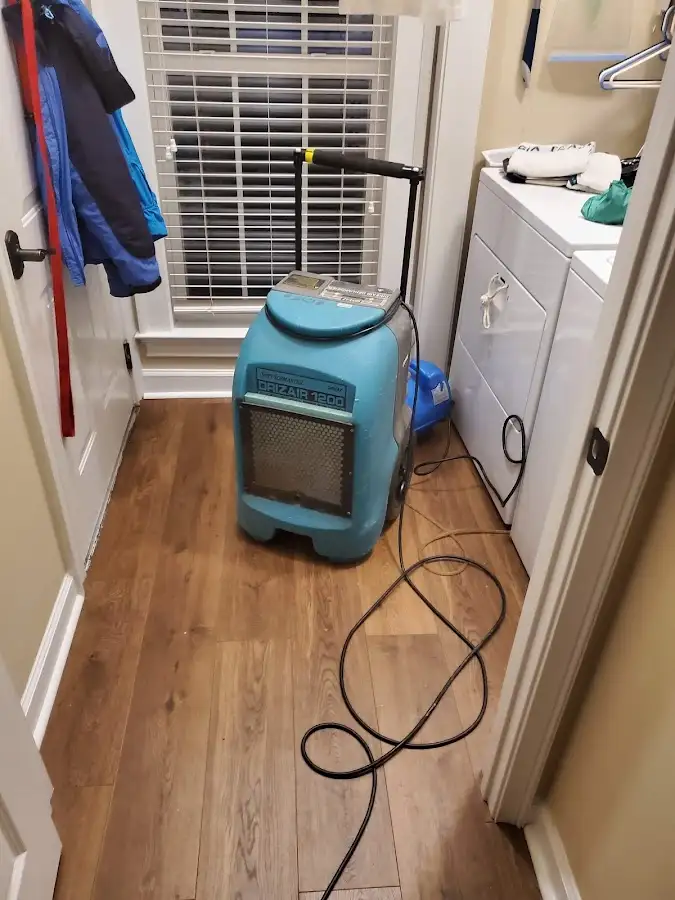 Commercial dehumidifier deployed for Flood Damage Cleanup in West Hazleton
